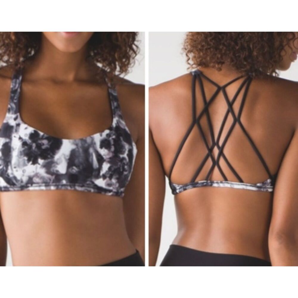 Lululemon Free To Be Athletic Fitness Sports Bra Obscured Black Dusty Mauve Sz 6
